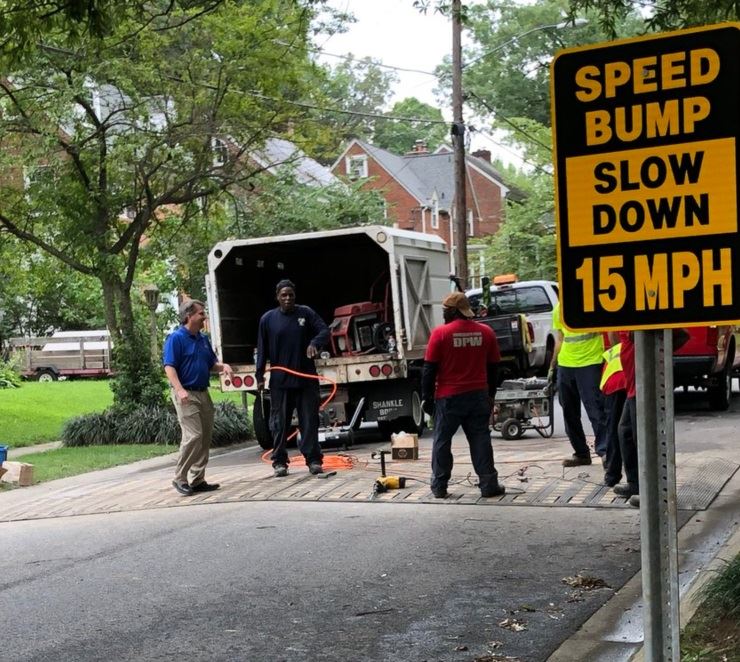 Temporary Speed Bump Installation