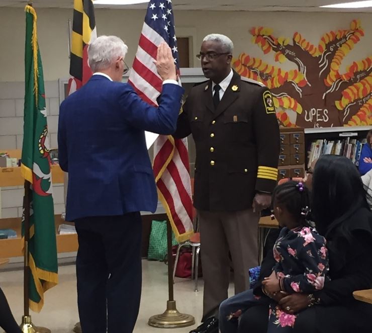 Chief Baker sworn in by Mayor Carey