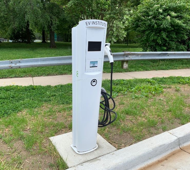 One Electric Vehicle Charging station
