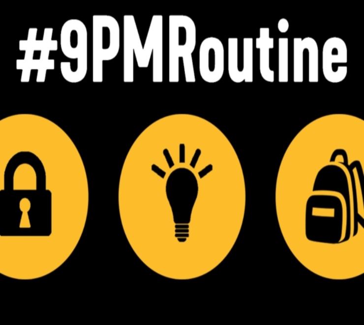 9PM Routine Showing Three Icons