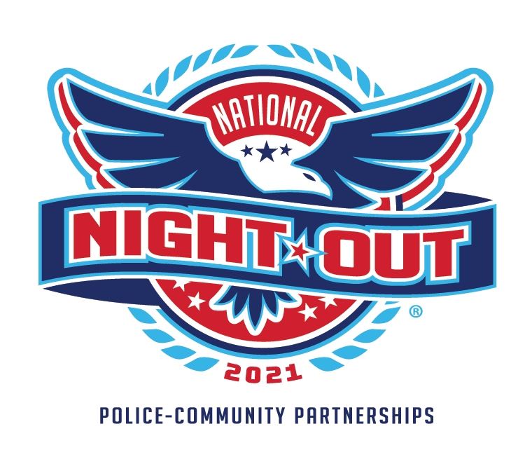National Night Out Logo with red, white and blue colors 