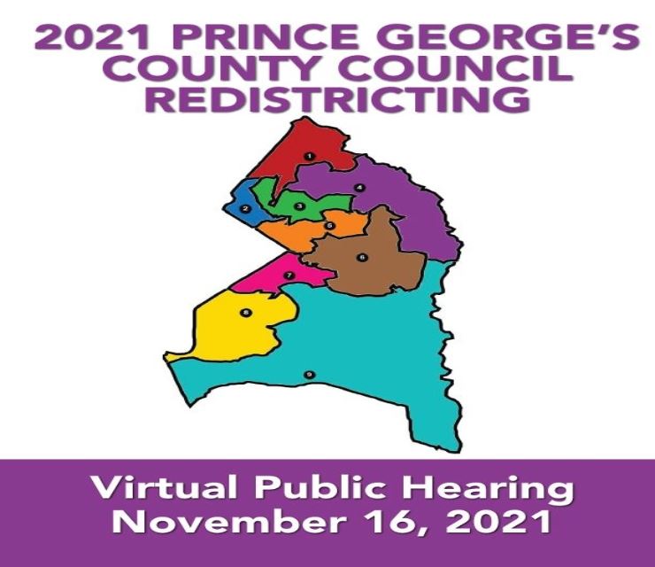 map of Prince Georges County showing the districts in different colors