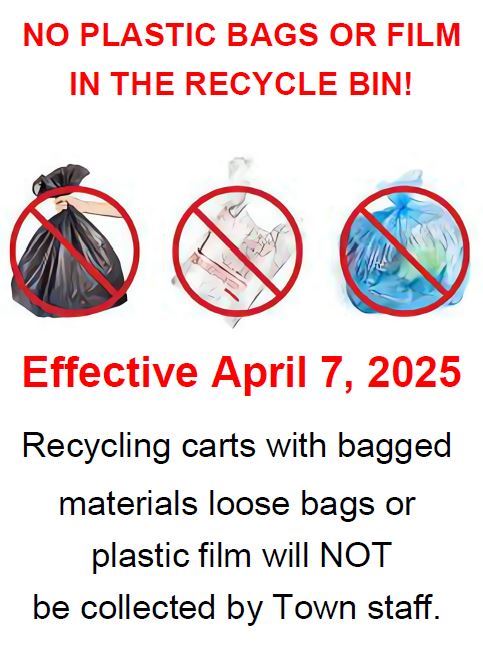 white background with 3 pictures of banned recycle bin plastic bags